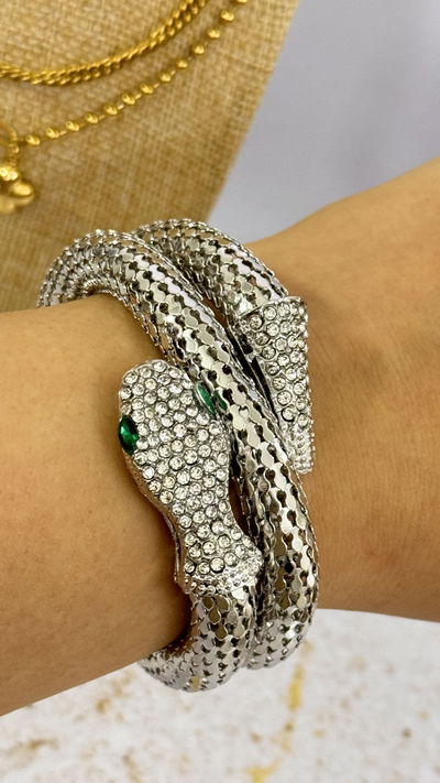Pulsera Snake Plateado