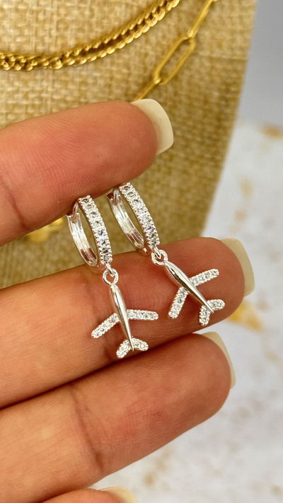 Argollas Micropavé Avioncito