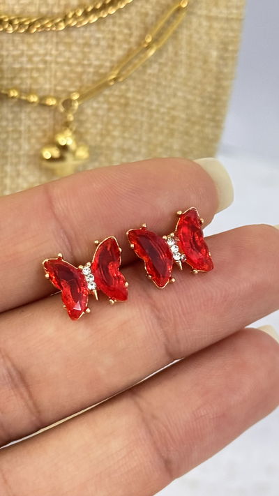 Aros Mariposa Roja 