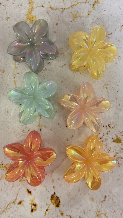 Broche Flor Hawaiana Tornasolada
