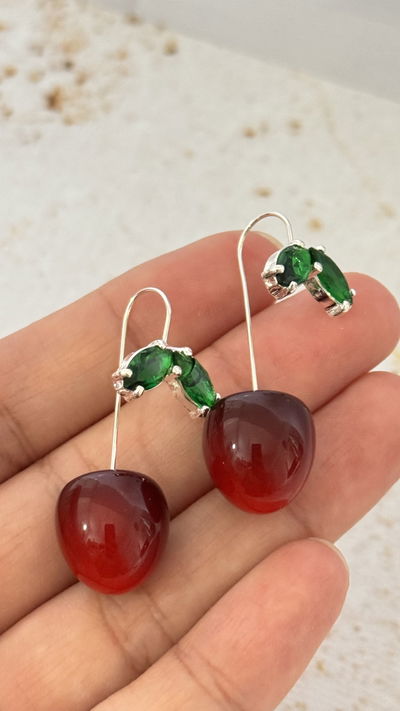 Aros Cereza Plateado