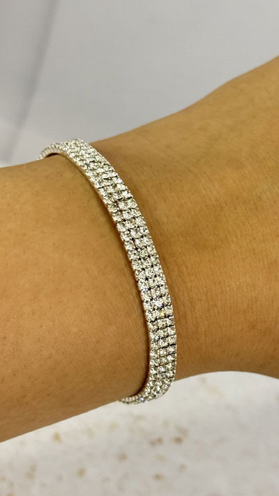 Pulsera Strass Plateado