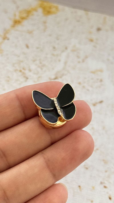 Prendedor Para Camisa Mariposa Negro