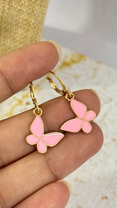 Aros Mariposa Rosa AD