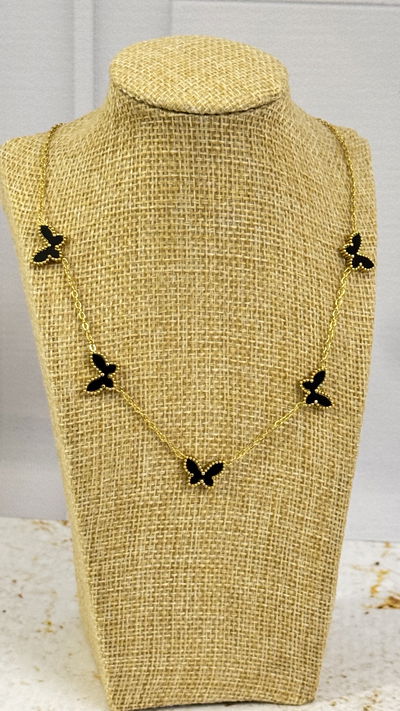 Collar Mariposa Negro AD