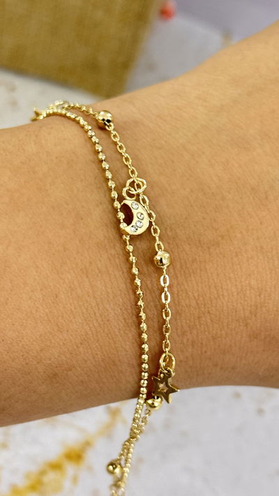 Pulsera Doble Luna y Estrella AD
