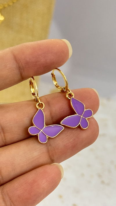 Aros Mariposa Lila AD