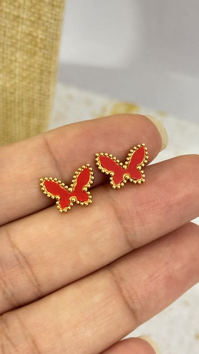 Aros Pasante Mariposa Roja AD