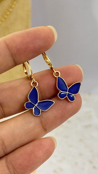 Aros Mariposa Azul AD