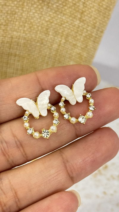 Aros Mariposa Blanco AD