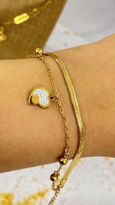 Pulsera Doble Corazon AD