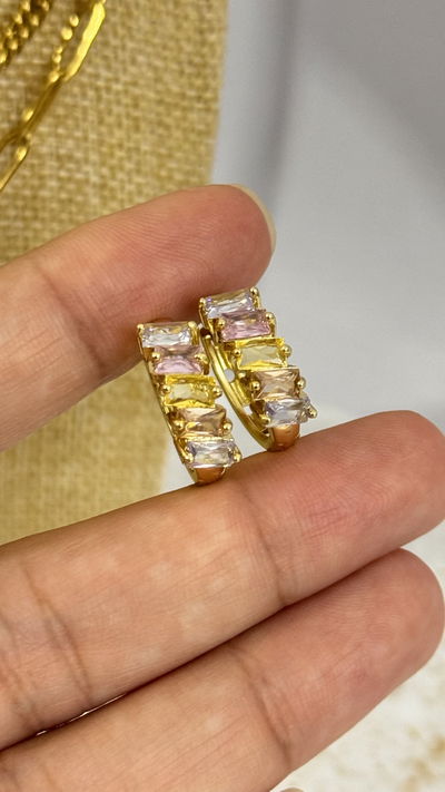 aros argollitas Cubic Multicolor