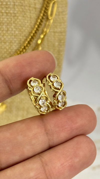 aros argollitas Cubic Cristal