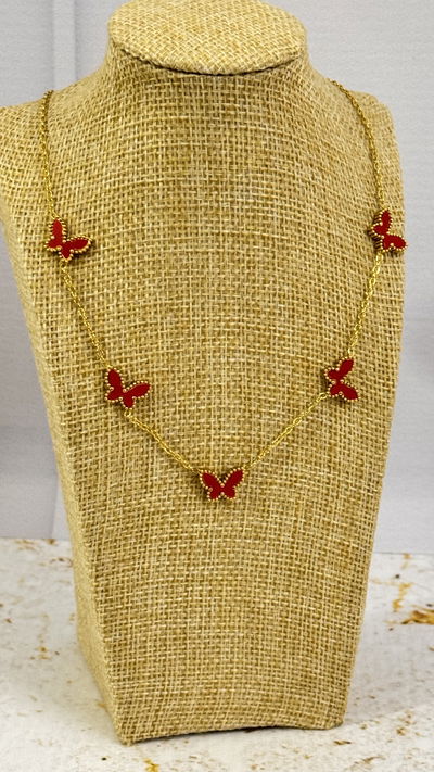 Collar Mariposa Rojo AD