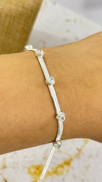 Pulsera Corazones Cubic Cristal AB