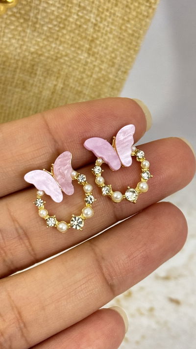 Aros Mariposa Lila AD