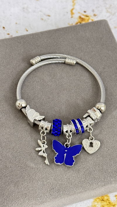 Pulsera Charms Mariposa Azul