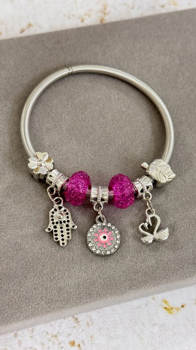 Pulsera Elasticas Charms Ojo Turco
