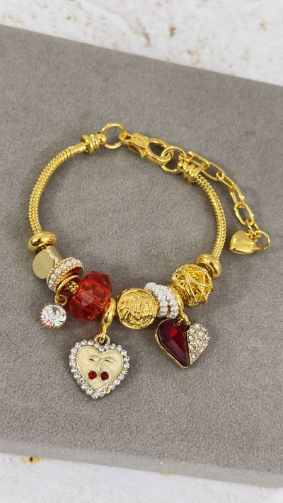 Pulsera Charms Corazones