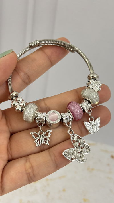 Pulsera Charms Mariposa Perlitas