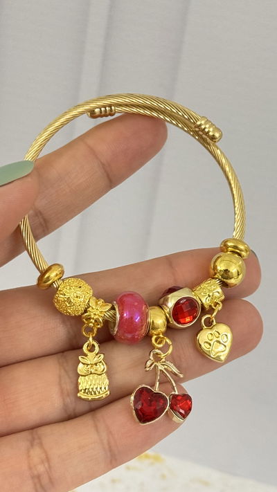 Pulsera Charms Cherry Corazón