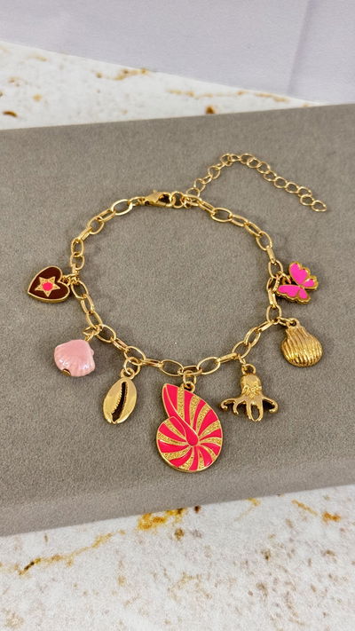 Pulsera Caracol Fucsia 