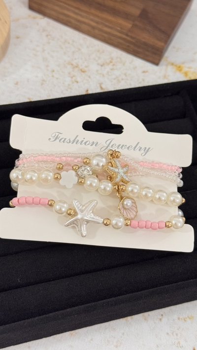 Set Pulseras Mar Rosa 