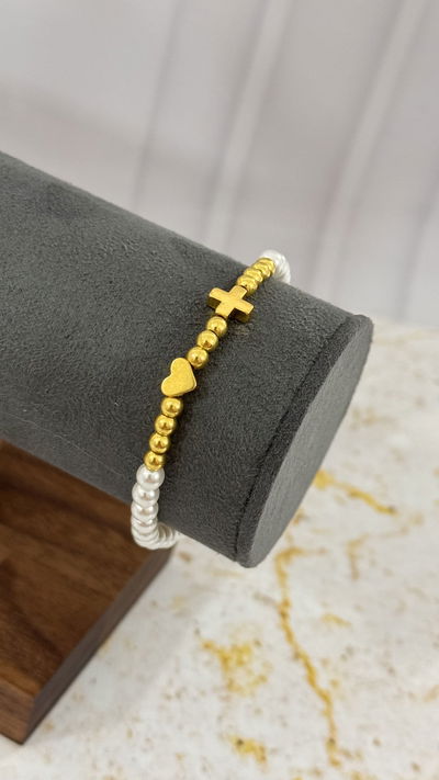 Pulsera Cruz y Corazón AD