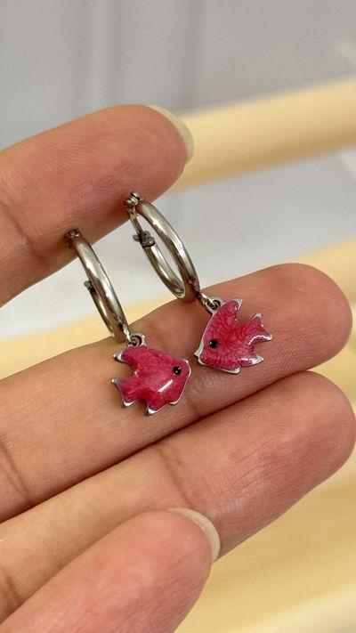 Argollitas Pez Fucsia AQ