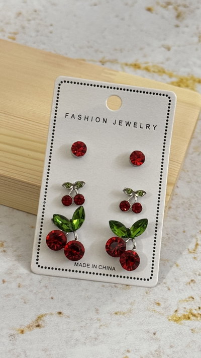 Set de Aros Cherry Plateados