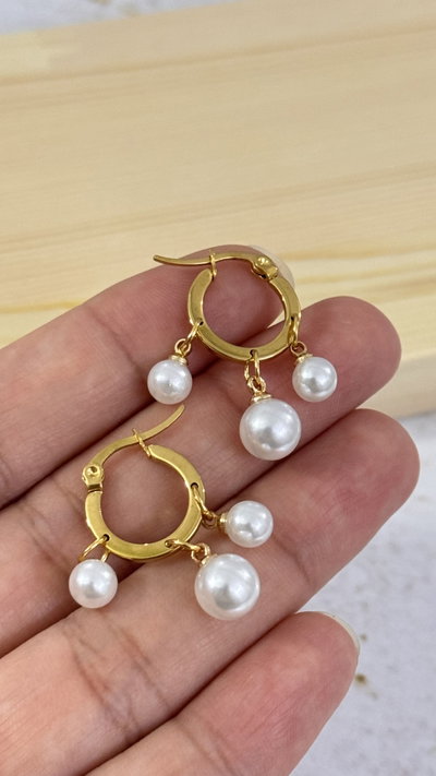 Aros Argolla Perlitas AD