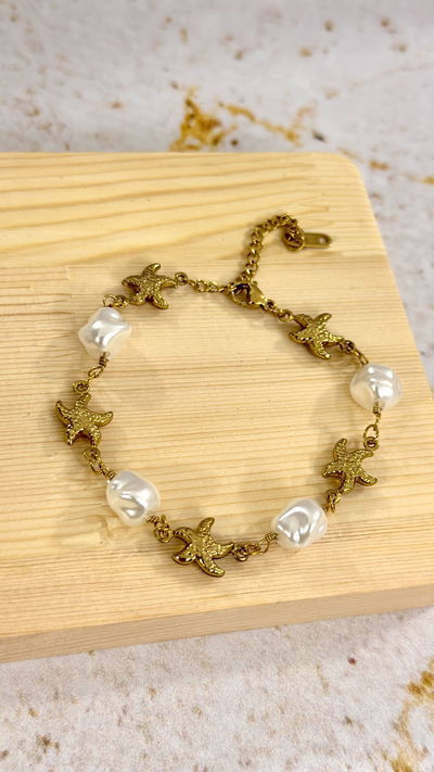 Pulsera Estrella De Mar Con Perla AD