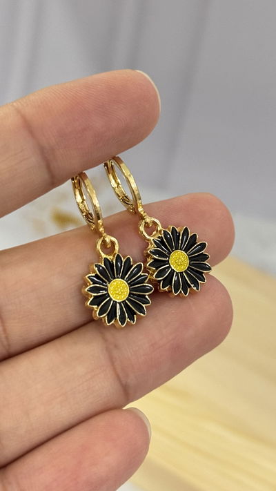 Aros Flor Negro AD