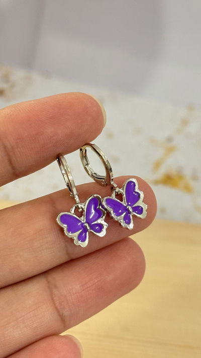 Aros Mariposa Lila AQ