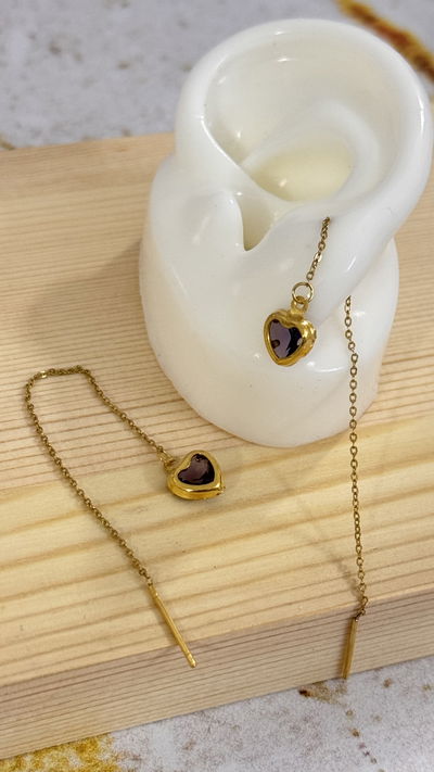 Aros Corazon Lila AD