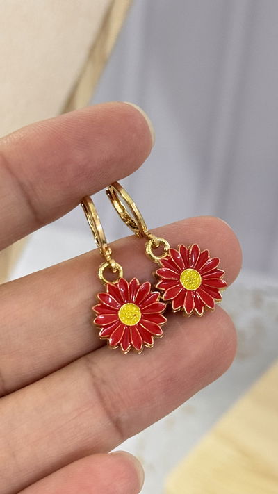 Aros Flor Rojo AD