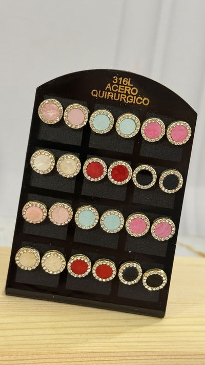 Aros Circulo Con Strass Dorado
