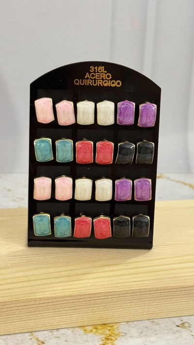 Aros Esmaltados Dorado
