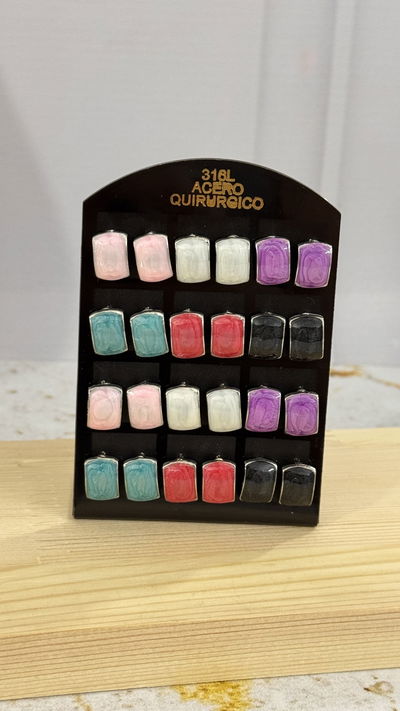 Aros Esmaltados Plateado