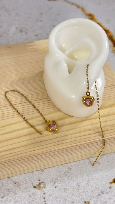 Aros Corazon Rosa AD