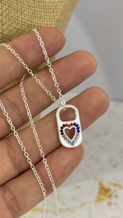 Collar Chapita Corazon Multicolor AB