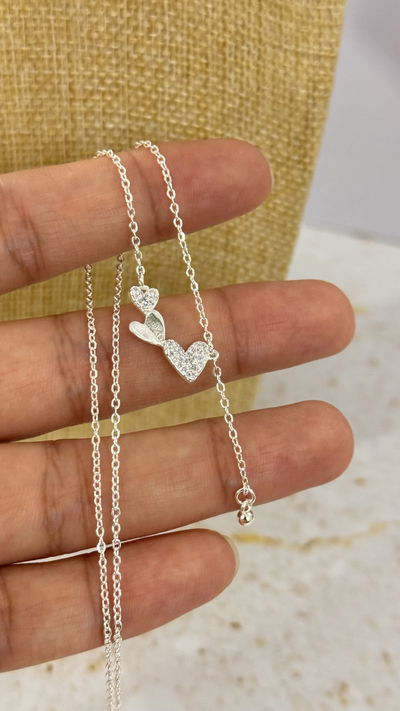 Collar Corazones Con Strass AB