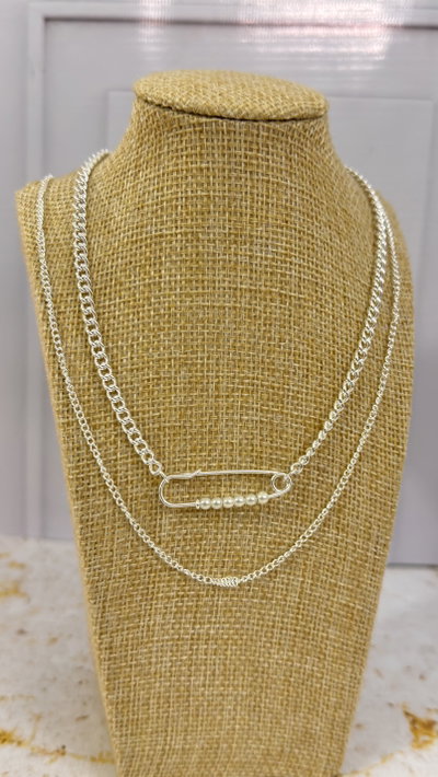 Conjunto Collar Doble  Con Perla AB