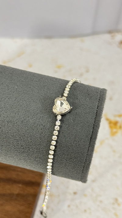 Pulsera Corazon Con Strass Transparente AQ