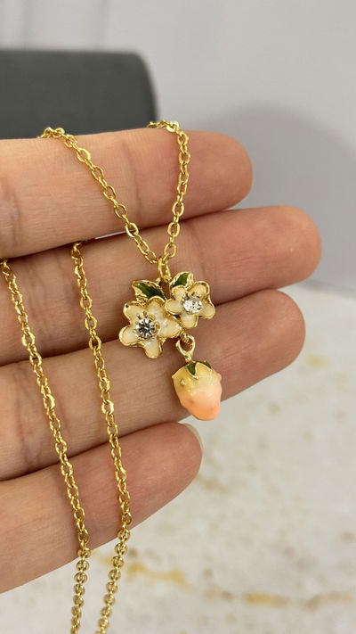 Collar Frutita Con Flor Y strass AD