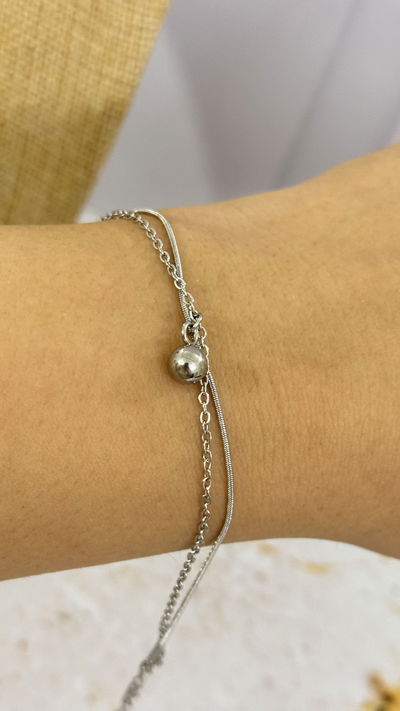 Pulsera Doble Bolita AQ