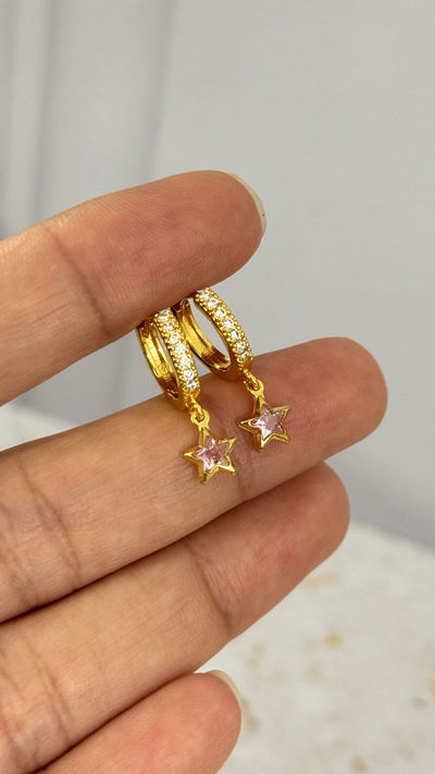 Aros Estrella Rosa Dorado