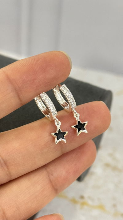 Aros Estrella Negro 
