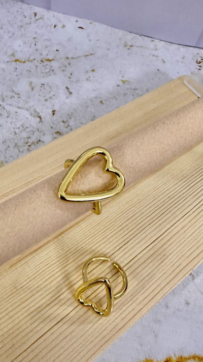 Anillo Corazón Dorado T.18