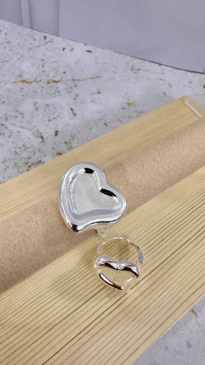 Anillo Corazón Plateado T.18